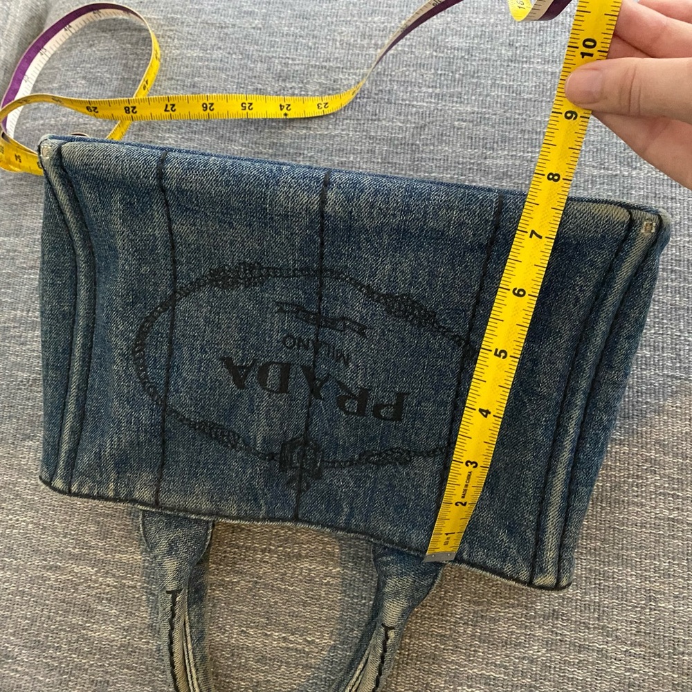 Prada Blue Denim Tote with Logo - Picture 10 of 13
